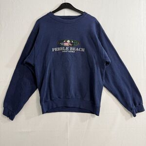 Vintage Oarsman Pebble Beach Golf Sweatshirt Men Size Small Made In USA